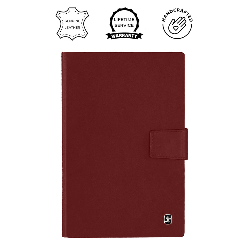 LT Smart Leather Notebook with Power Bank (5000 mAh) | Diary with Power Bank | Color: Nappa Cherry