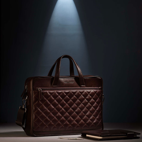 Markas Portfolio Bag | Leather Portfolio Bag | 100% Genuine Leather | For Office Use | Colour - Brown