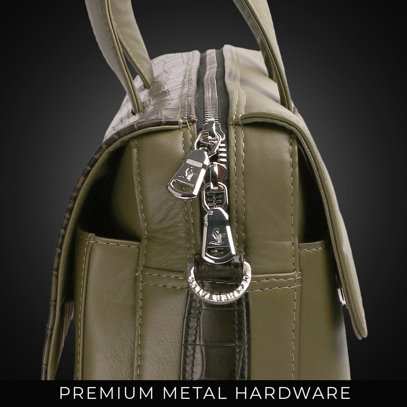 Ruvido II V 2.0 | Genuine Leather Portfolio / Office Bag For Men | Fits 15.5 in” Laptop | Black, Brown , Olive Green & Blue