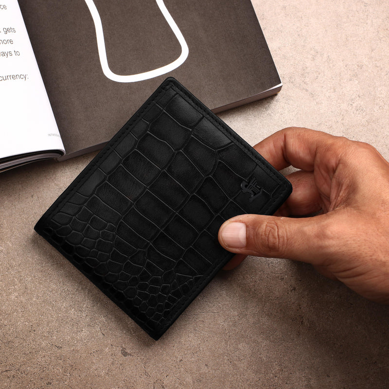 Marcello Bifold Wallet | Pure Leather Wallet for Men | 100% Genuine Leather | Color: Black