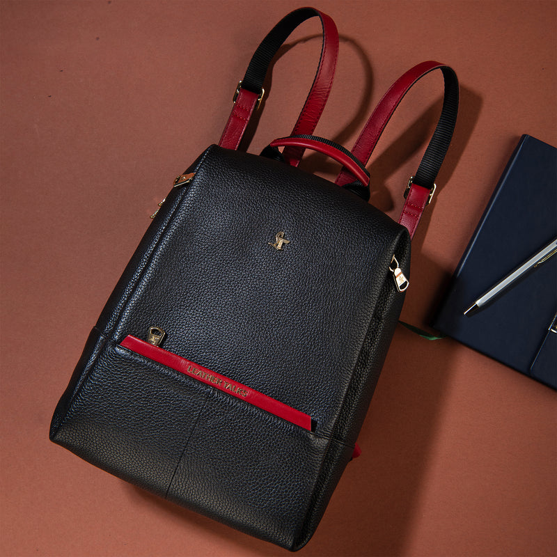 Backpack for Ladies | 100% Genuine Leather | Color - Black