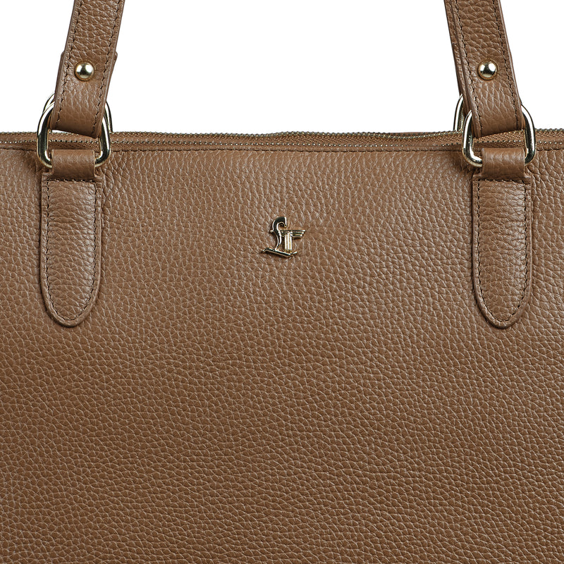 Rocha Ladis Handbag for Women | 100% Genuine Leather | Color - Tan