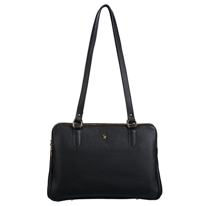 Rocha Ladis Handbag for Women | 100% Genuine Leather | Color - Black