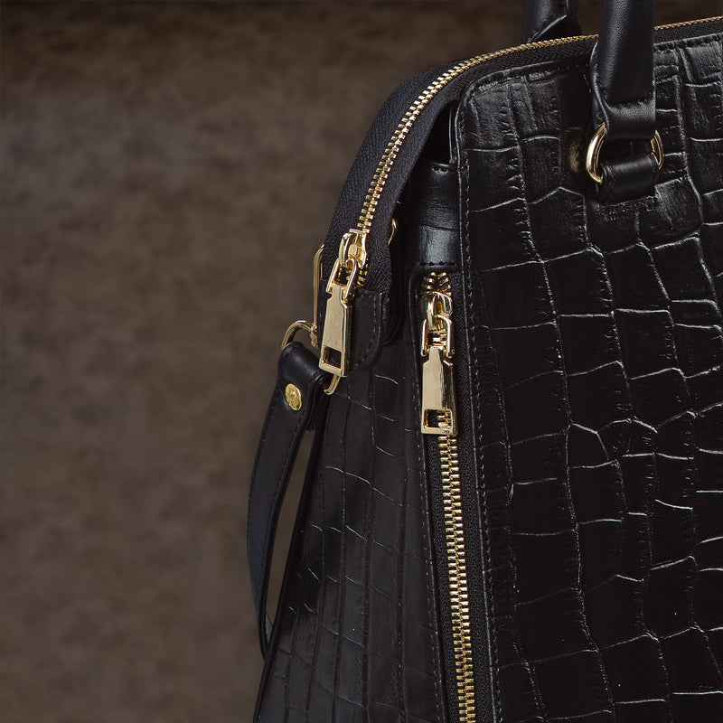 Vivian Hand Bag For Women | 100% Genuine Leather | Color - Black