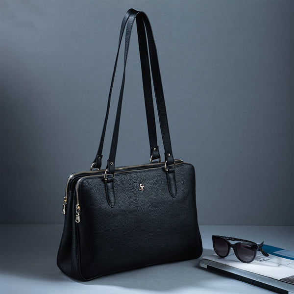 Rocha Ladis Slingbag for Women | 100% Genuine Leather | Color - Black