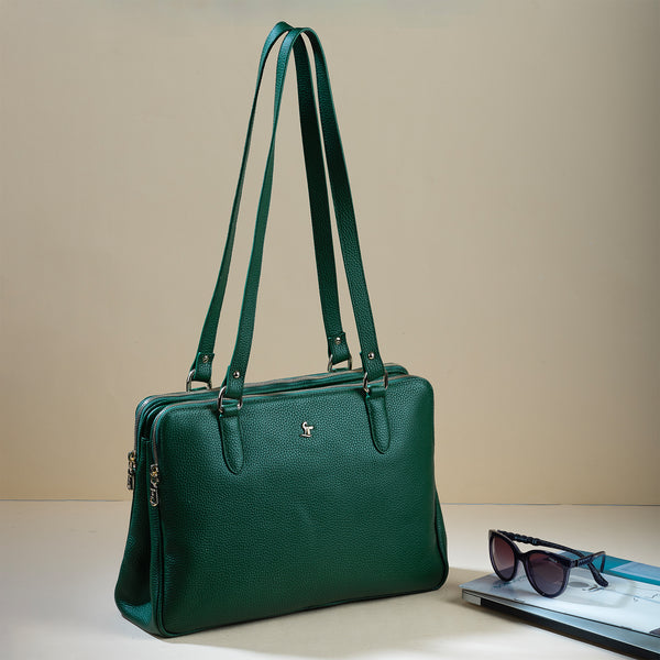 Rocha Ladis Slingbag for Women | 100% Genuine Leather | Color - Green