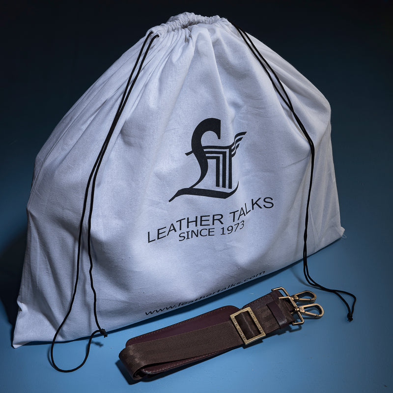 Fortune Series | Leather Portfolio Bag for Men | Single Zipper Laptop Bag | 100% Genuine Leather | Color: Brown