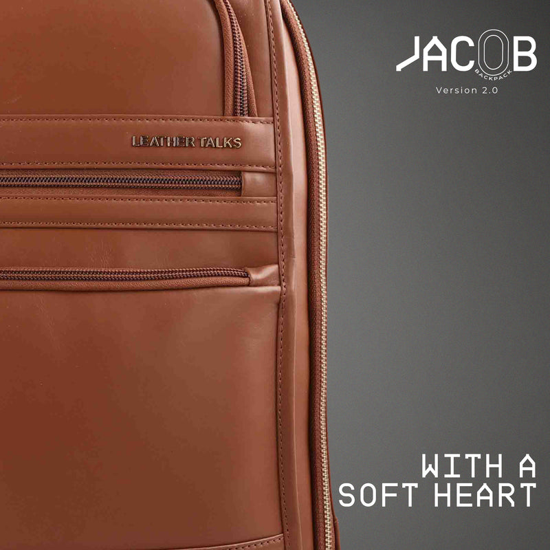 Jacob V 2.0 | Leather Backpack for Men | Lifetime Service Warranty | 100% Genuine Leather | Color: Tan