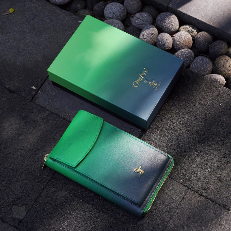 Ombre Collections - Leather Pouch for Women | 100% Genuine Leather | Lifetime Service Warranty | Color: Green