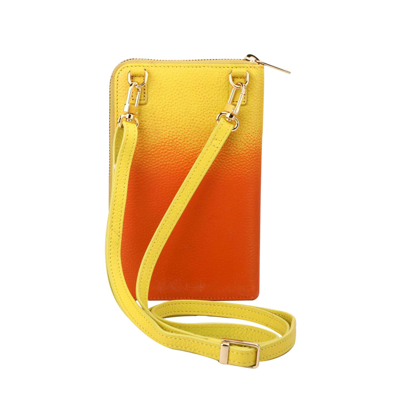 Ombre Collections - Leather Pouch for Women | 100% Genuine Leather | Lifetime Service Warranty | Color: Orange