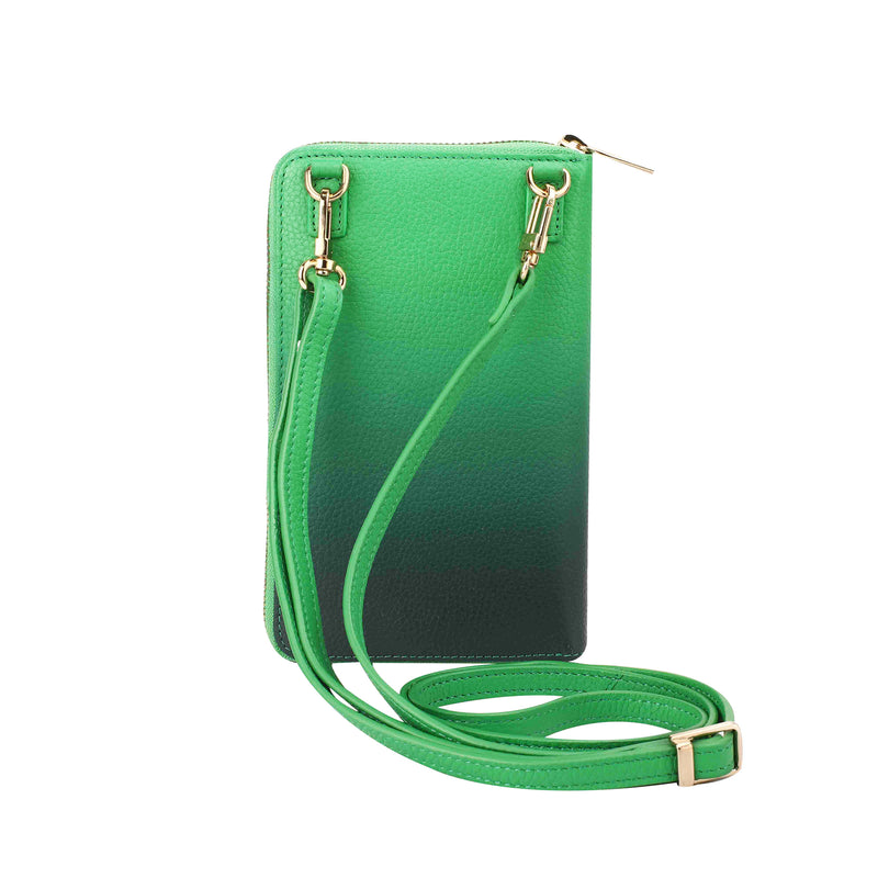 Ombre Collections - Leather Pouch for Women | 100% Genuine Leather | Lifetime Service Warranty | Color: Green