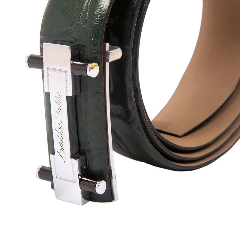 Great Dane | Genuine Leather Belt For Men | With 35mm Brass Buckles | Color: Green
