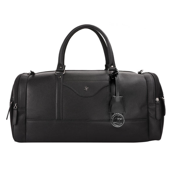 Bush Duffle Bag | Genuine Leather Travel Bag | Duffle Bag for Men | Color: Black & Brown