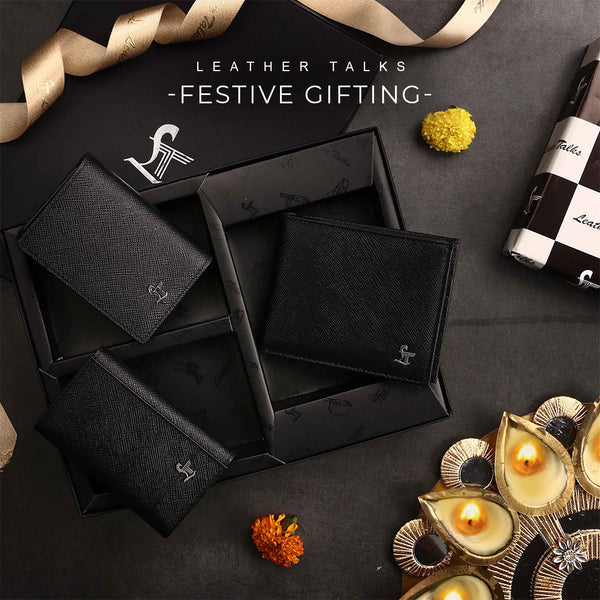 Corporate Diwali Gifts - Set of III Gift Set (Men's Wallet, Card Case, Key Pouch)