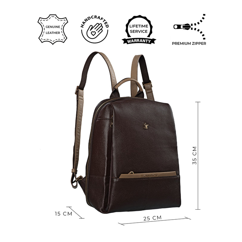 Backpack for Ladies | 100% Genuine Leather | Color - Brown