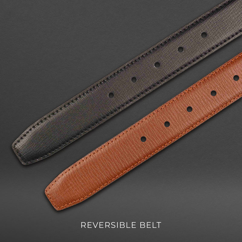 Gallen Formal Reversable Belt | 100% Genuine Leather | Color: Black & Tan