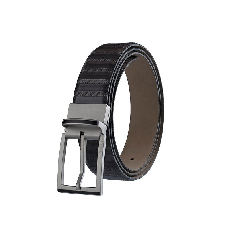 Italian VT Stripe Belt Grey | Luxury Genuine Leather Belt For Men  | Color: Grey