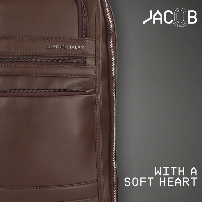 Jacob V 2.0 | Leather Backpack for Men | Lifetime Service Warranty | 100% Genuine Leather | Color: Brown