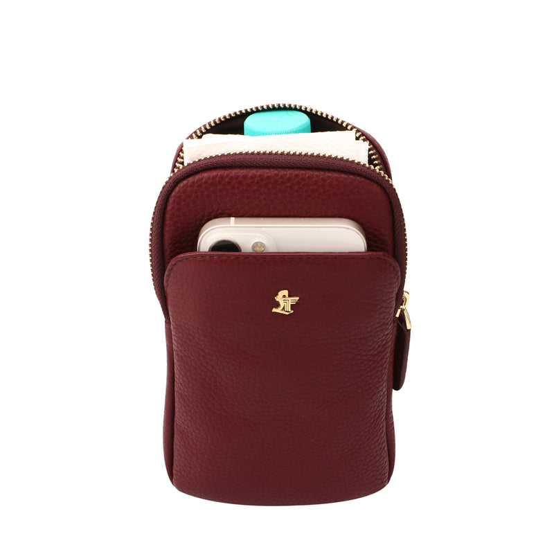 Hydra Mobile Bag for Women | 100% Genuine Leather | Lifetime Service Warranty | Color: Cherry