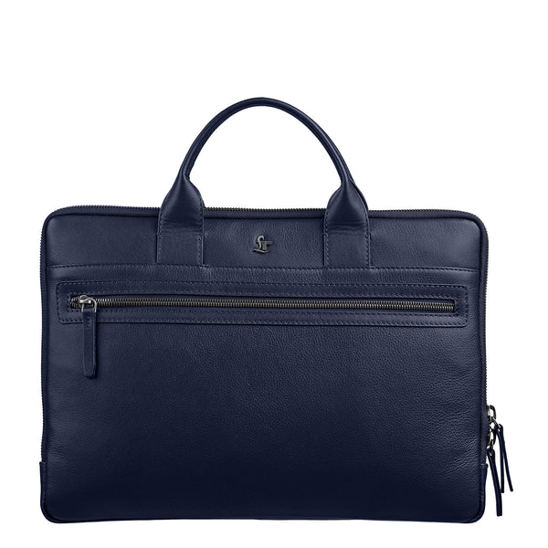 Laptop Sleeve V | Genuine Leather | Leather Laptop Bag | Office Bga for Men |  Color : Blue