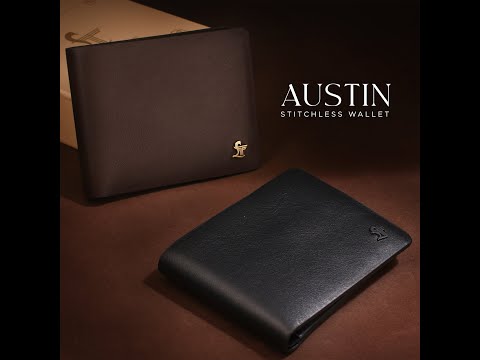 Austin Bifold Stitchless Wallet With / Without Coin Pocket  | Original Leather Wallet for Men | 100% Genuine Leather | Color: Brown & Black