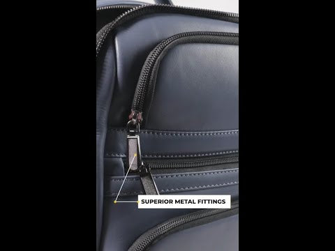 Jacob | Leather Laptop Bag for Men | Lifetime Service Warranty | 100% Genuine Leather | Color: Blue
