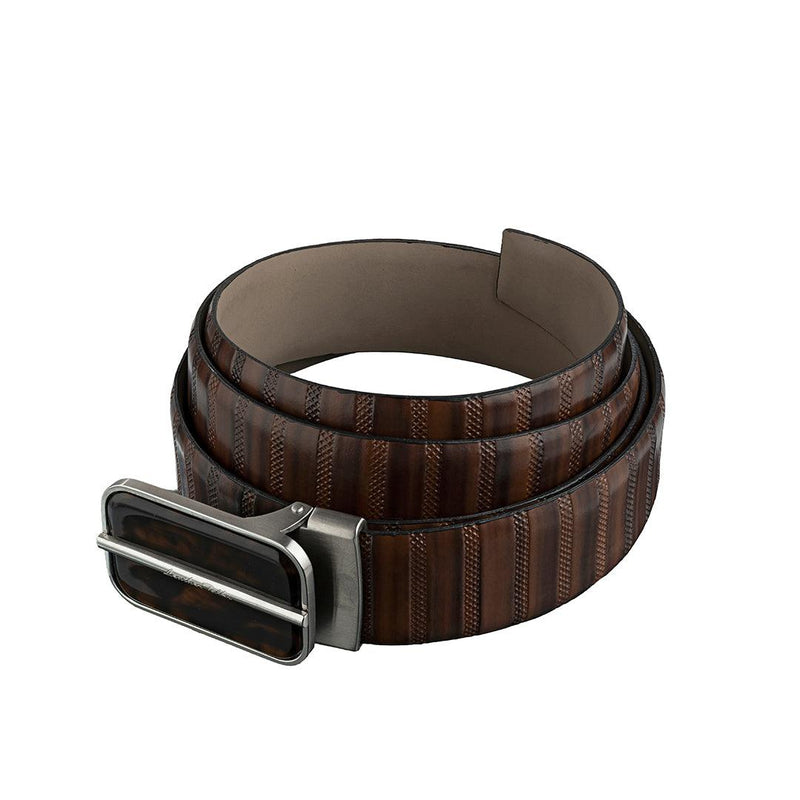 Italian VT Stripe Belt (Brown )