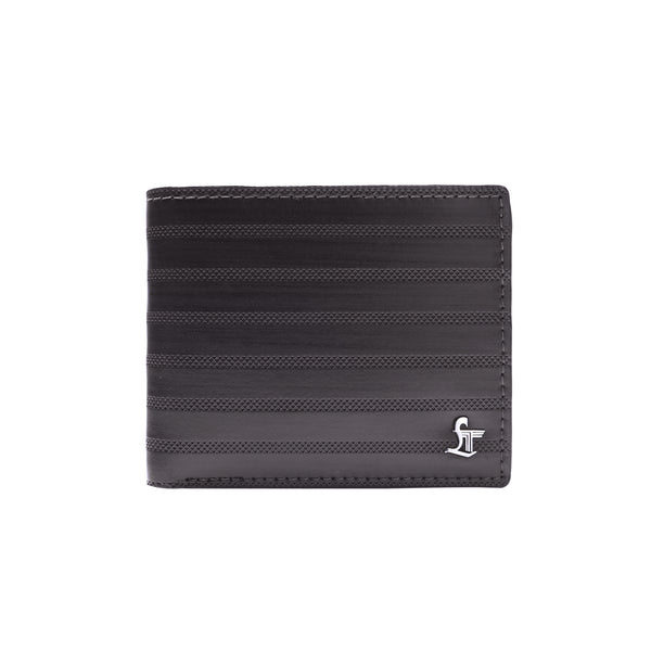 Italian VT Stripe | Pure Leather Wallet for Men | Color: Grey