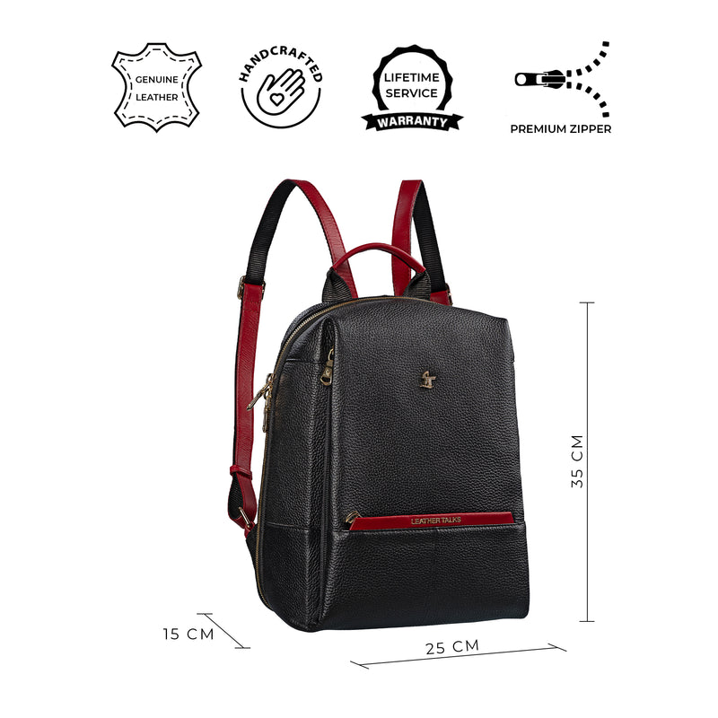 Backpack for Ladies | 100% Genuine Leather | Color - Black