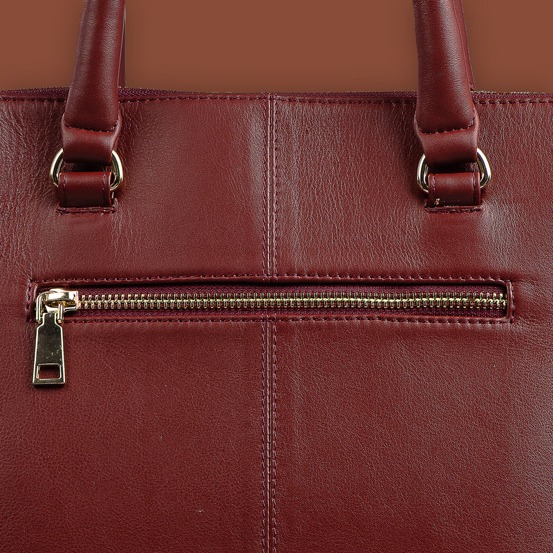 Vivian Hand Bag For Women | 100% Genuine Leather | Color - Cherry