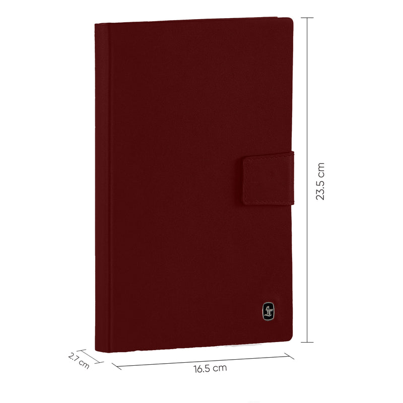 LT Smart Leather Notebook with Power Bank (5000 mAh) | Diary with Power Bank | Color: Nappa Cherry