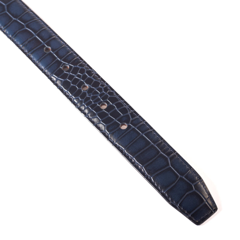 Deepcut Croco Belt | Pure Leather Belt for Men | 100% Genuine Leather | Lifetime Warranty | Color: Blue