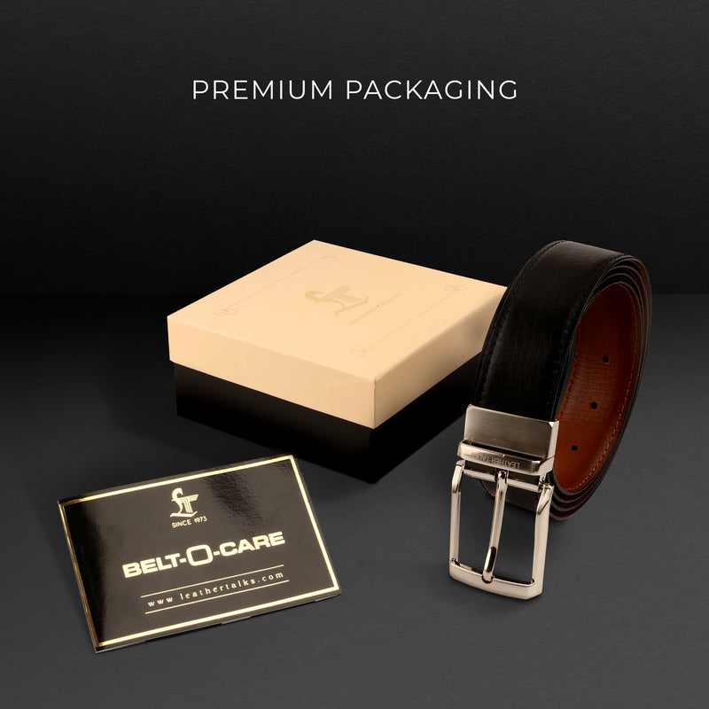 Gallen Formal Reversable Belt | 100% Genuine Leather | Color: Black & Tan