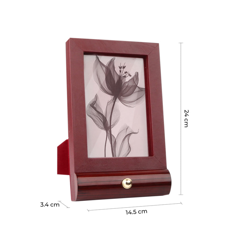 Wood Leather Photo Frame | Color - Cherry Cherry