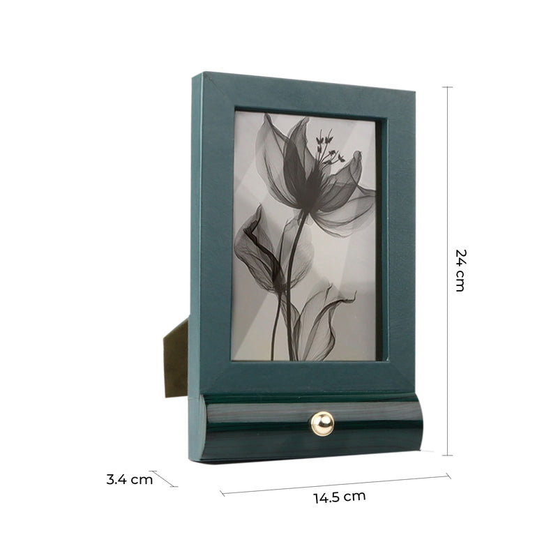 Wood Leather Photo Frame | Color - Green Green