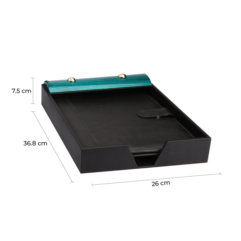 File and Document Tray | Color - Teal Blue Black