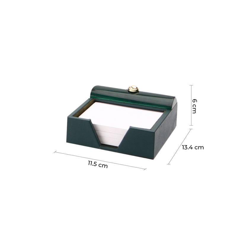 Wood Leather Desktop Planner Set | Color - Green Green