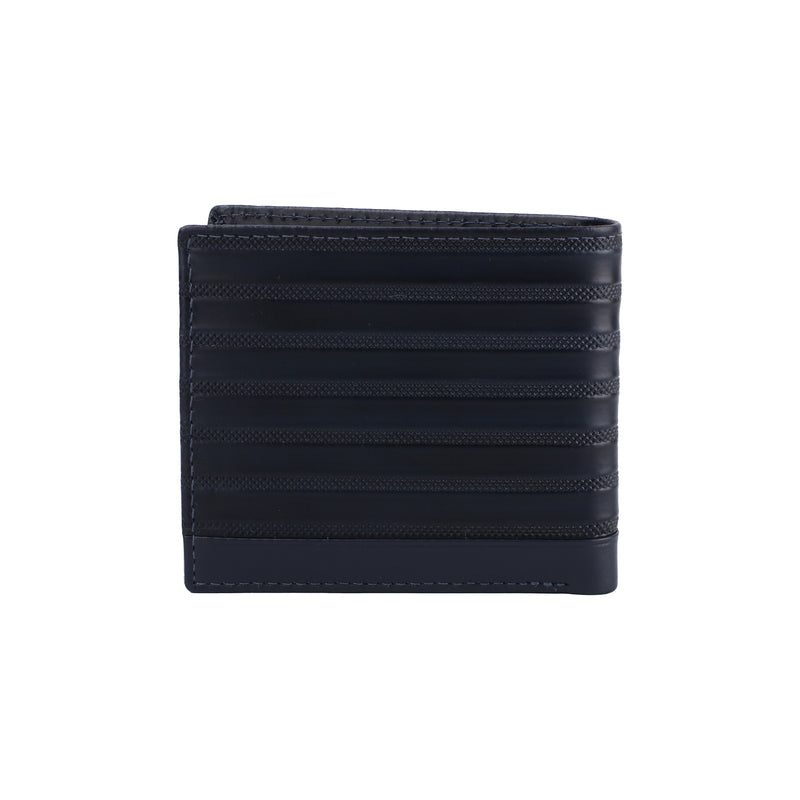 Italian VT Stripe Fab III Genuine Leather Wallet for Men | Color: Blue, Brown, Grey