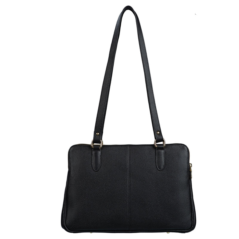 Rocha Ladis Handbag for Women | 100% Genuine Leather | Color - Black