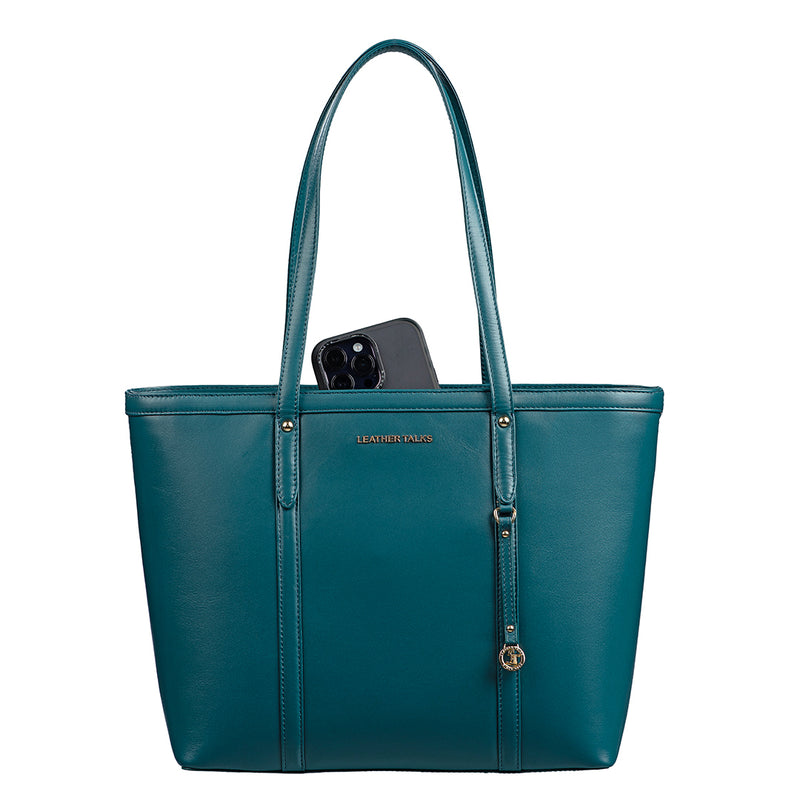 Genuine Leather Tote Bags For Women | Color - Blue