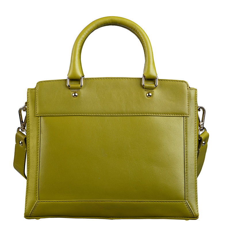 Window Junior Ladies Hand Bag For Women | 100% Genuine Leather | Color - Green
