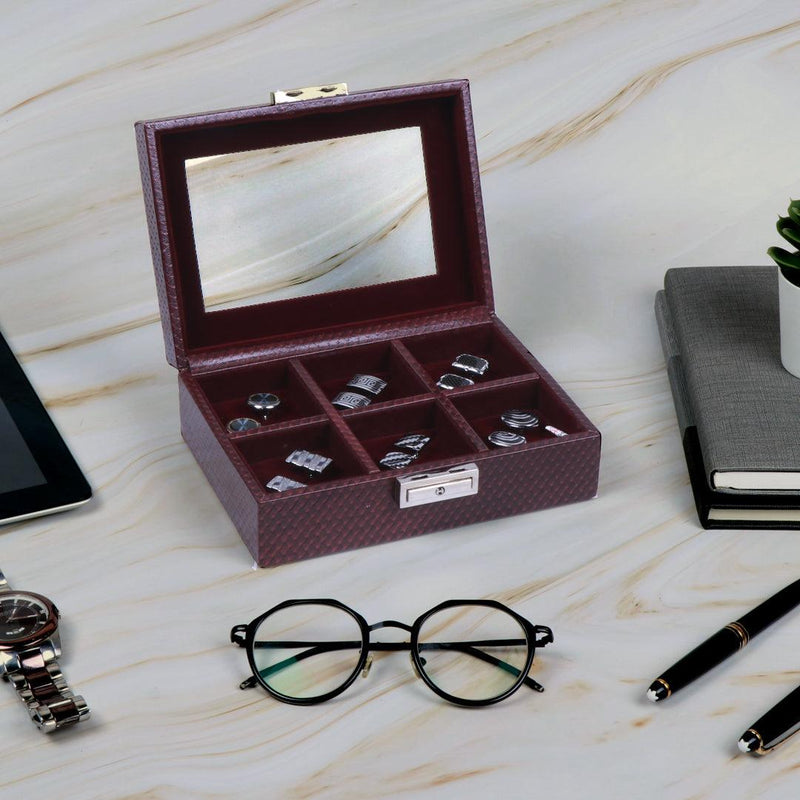 Leather Cufflink's  Box ( 6 Pairs) - Leather Talks 